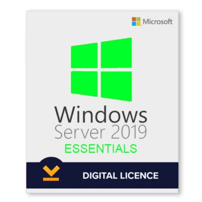 Windows Server 2019 Essentials product software box