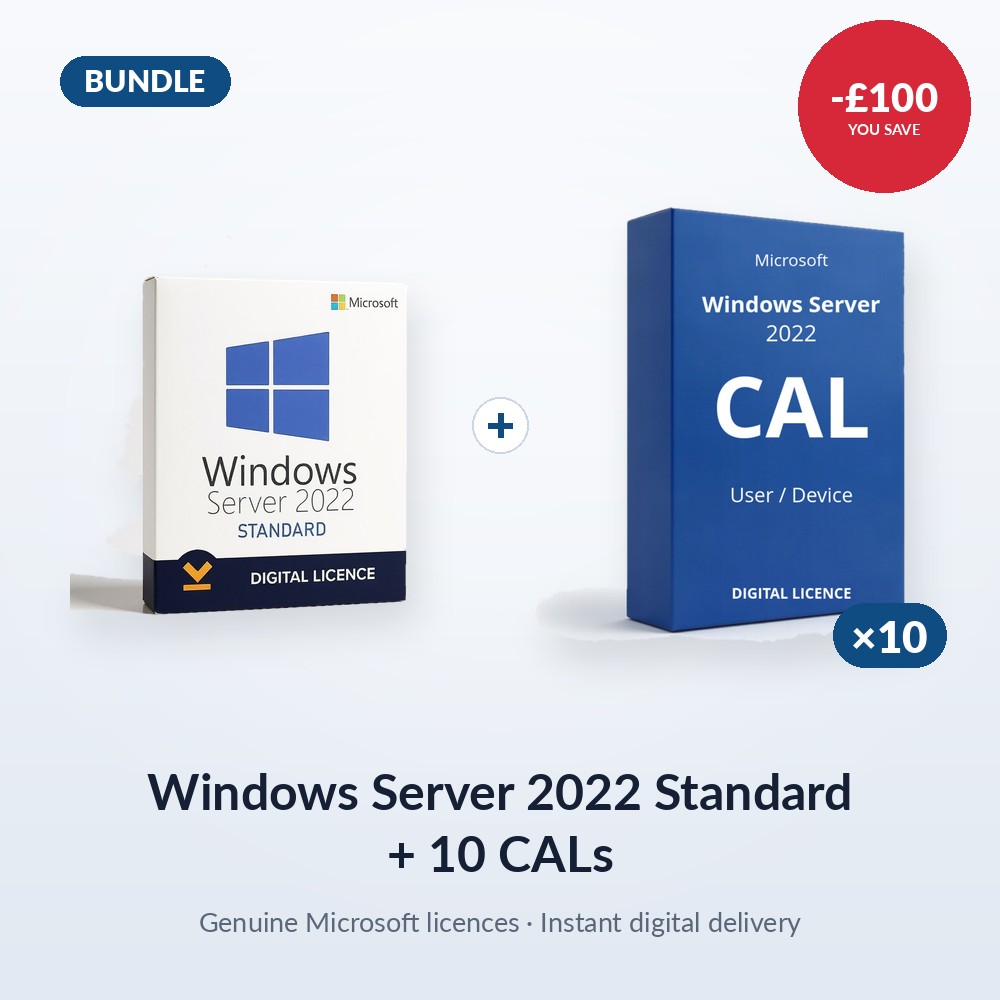Windows Server 2022 Standard + 10 CALs Windows Server 2022 Standard + 10 CALs